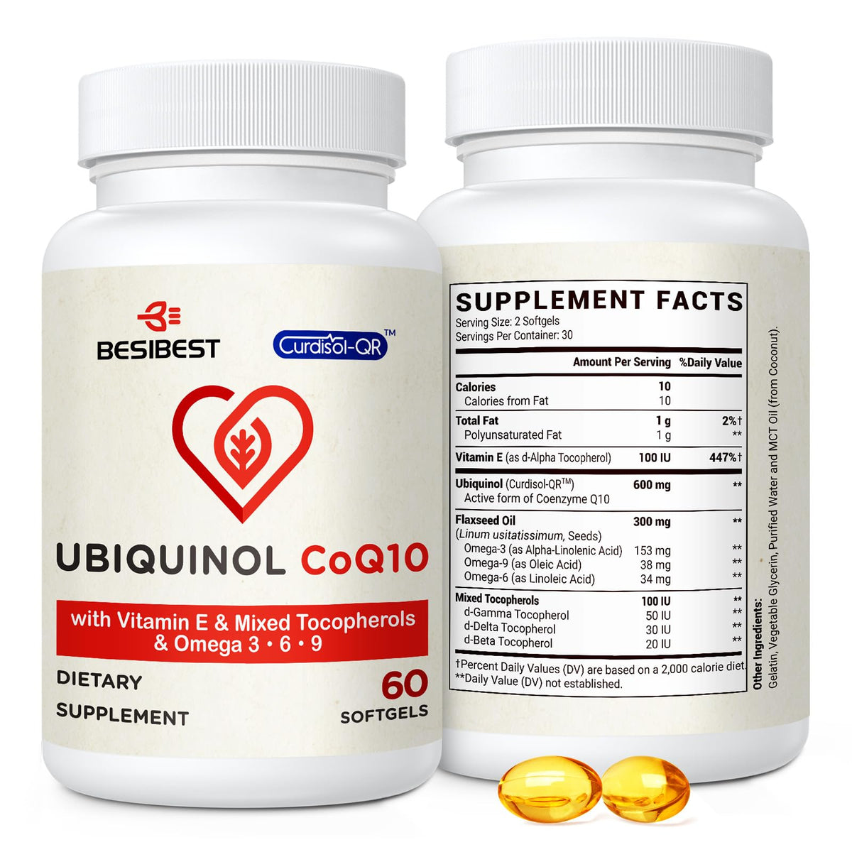 Besibest Ubiquinol CoQ10-600mg-Softgel