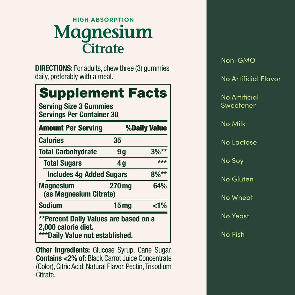 Nature's Bounty Magnesium Citrate Gummies Raspberry - 90 Gummies - image 6