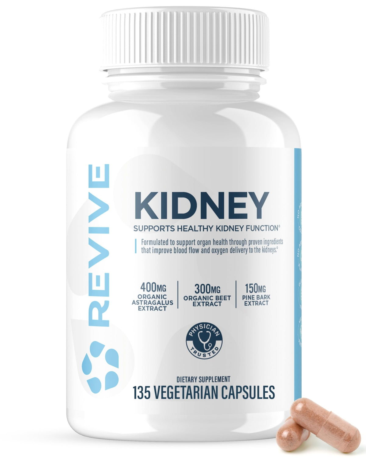 Revive MD Kidney Support Supplement - 135 Vegetarian Capsules