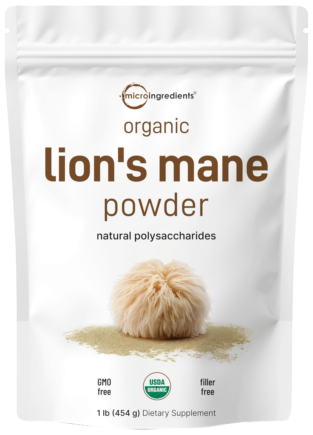 Micro Ingredients Organic Lion's Mane Mushroom Powder - 16oz
