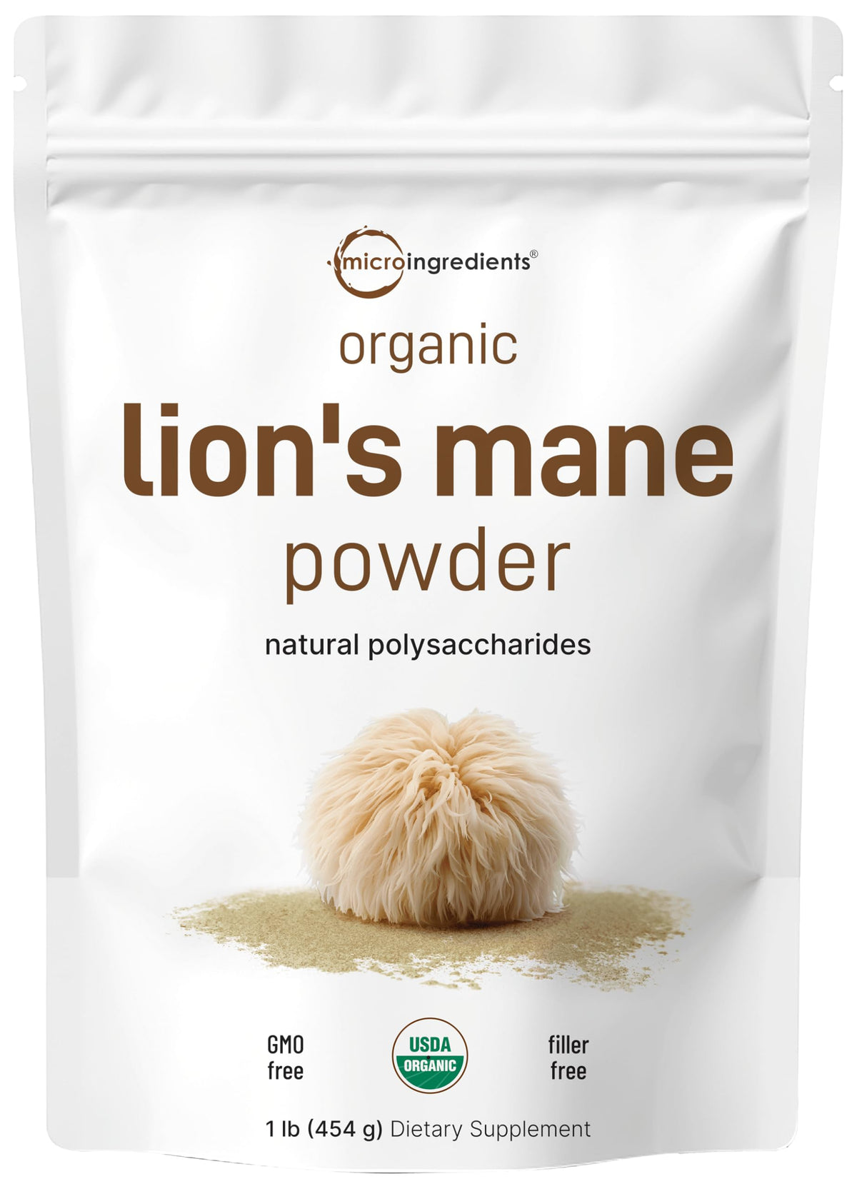 Micro Ingredients Organic Lion's Mane Mushroom Powder - 16oz