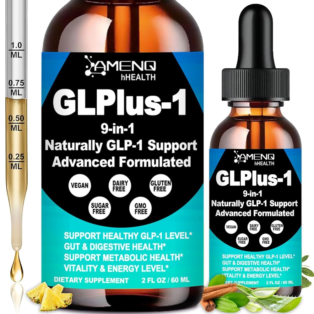 AMENQ Health GLP-1 Supplement Liquid Drops with Berberine - 2 Fl Oz