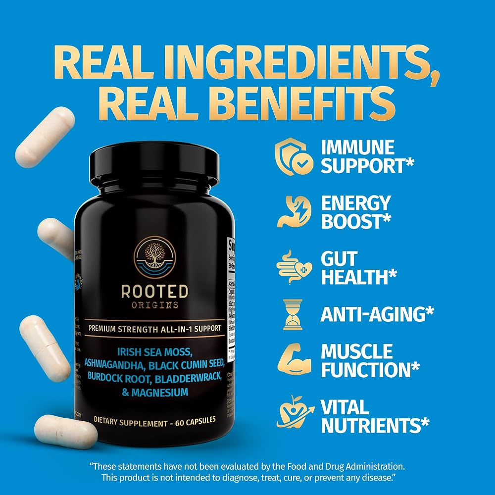 Rooted Origins Sea Moss Advanced Capsules – 60 Capsules - image 2