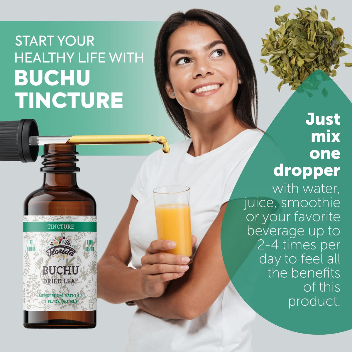 Florida Herbs Buchu Tincture Organic Extract - 2 oz - image 4