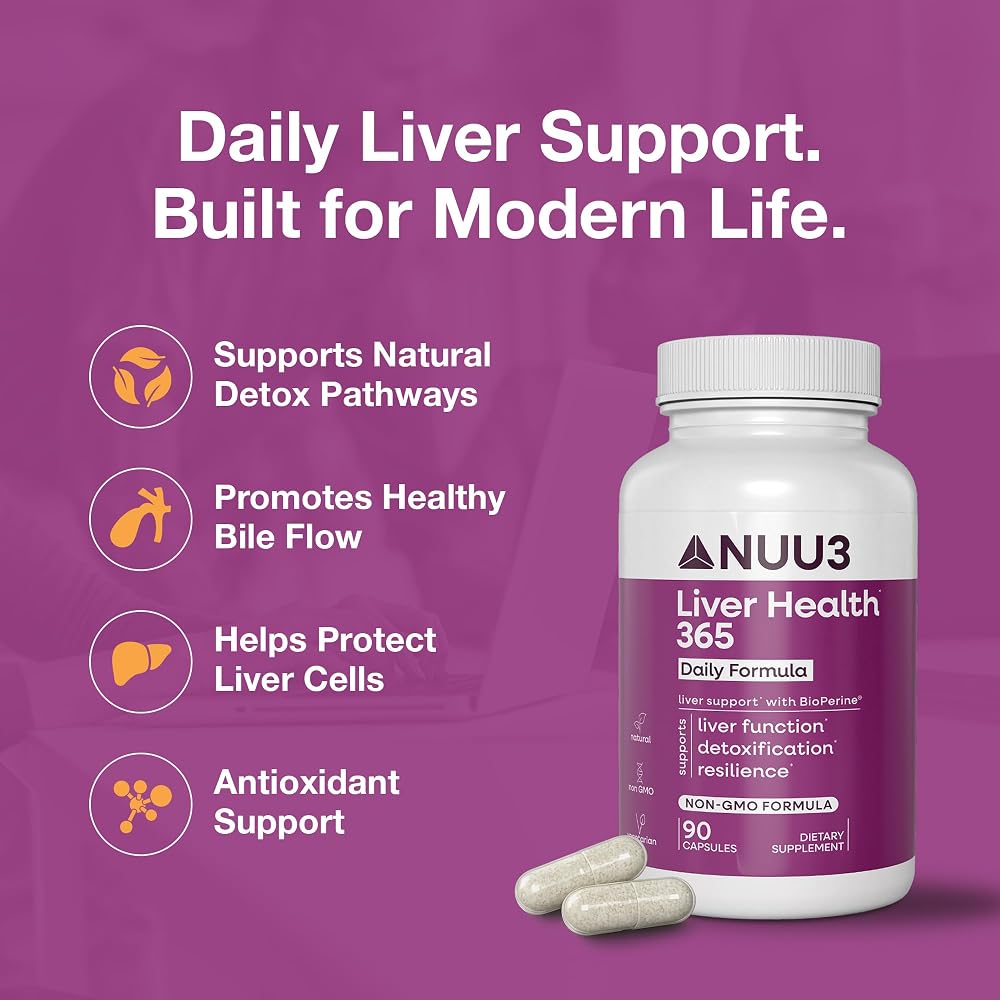 NUU3 Liver Health 365 Supplement - 90 Capsules - image 2
