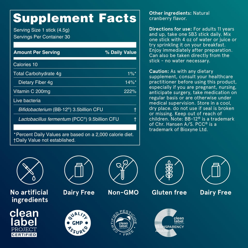 Puori SB3 Daily Probiotics & Prebiotics Drink Mix - 30 Servings - image 7