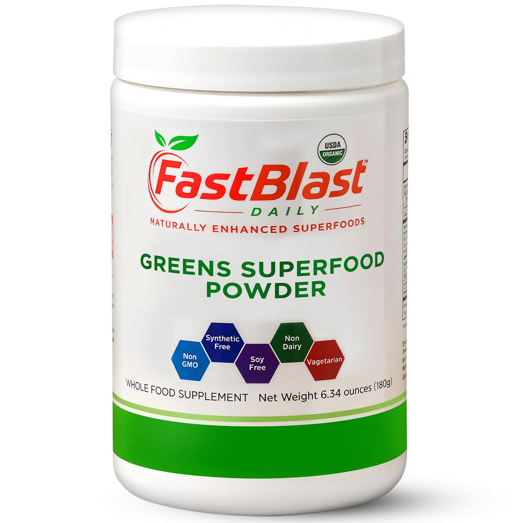 FastBlast Organic Super Greens Powder with Probiotics - 180g - image 2
