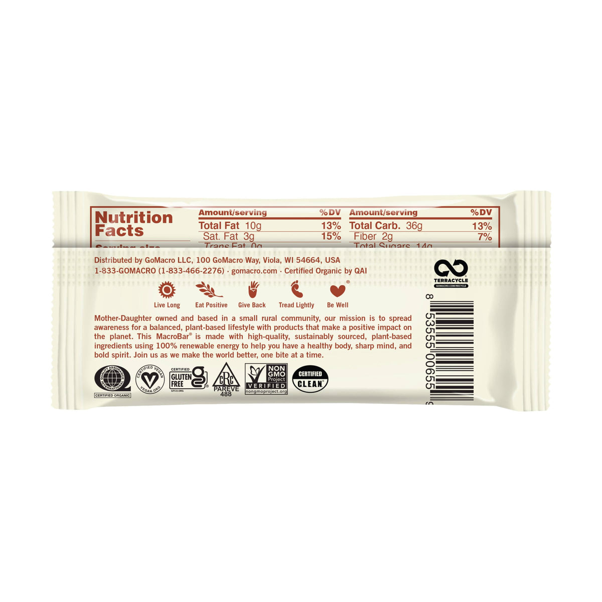 GoMacro Double Chocolate Peanut Butter Organic Bar - 1 Count - image 2
