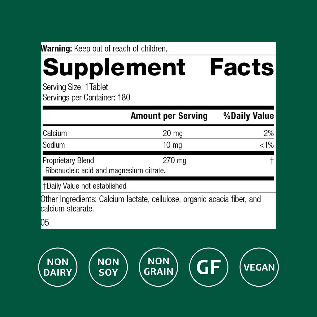 Standard Process Ribonucleic Acid RNA Cell Development - 180 Tablets - image 2