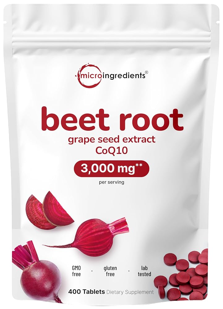 Micro Ingredients Beet Root with Grape Seed Extract & CoQ10 - 400 Tablets