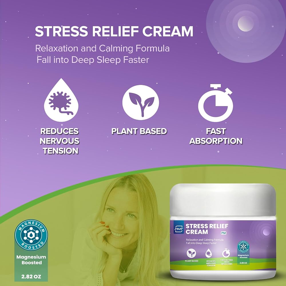 PMT Stress Relief Cream with Magnesium & Melatonin - 2.83oz - image 3