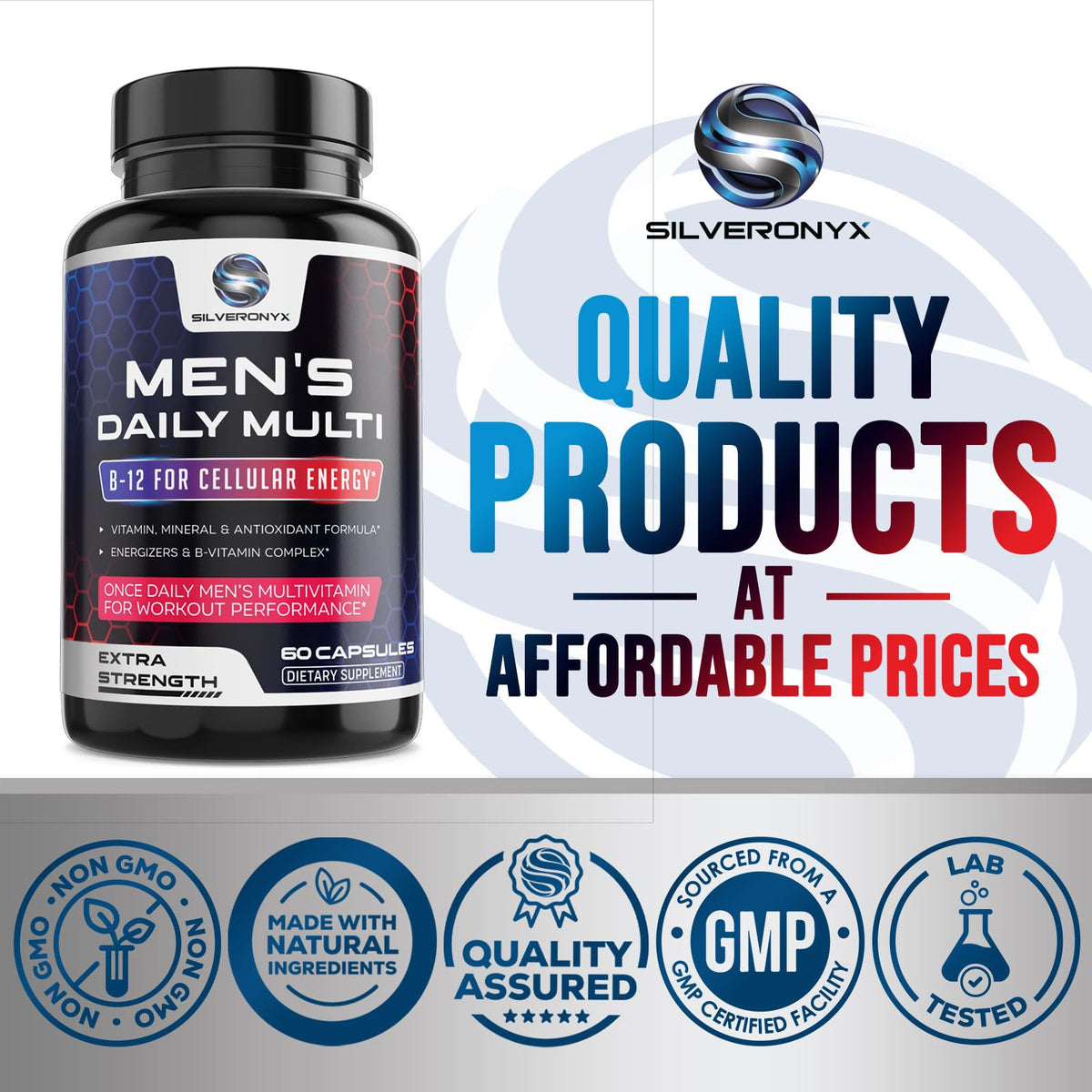 SILVERONYX Multivitamin for Men - 60 Capsules - image 4