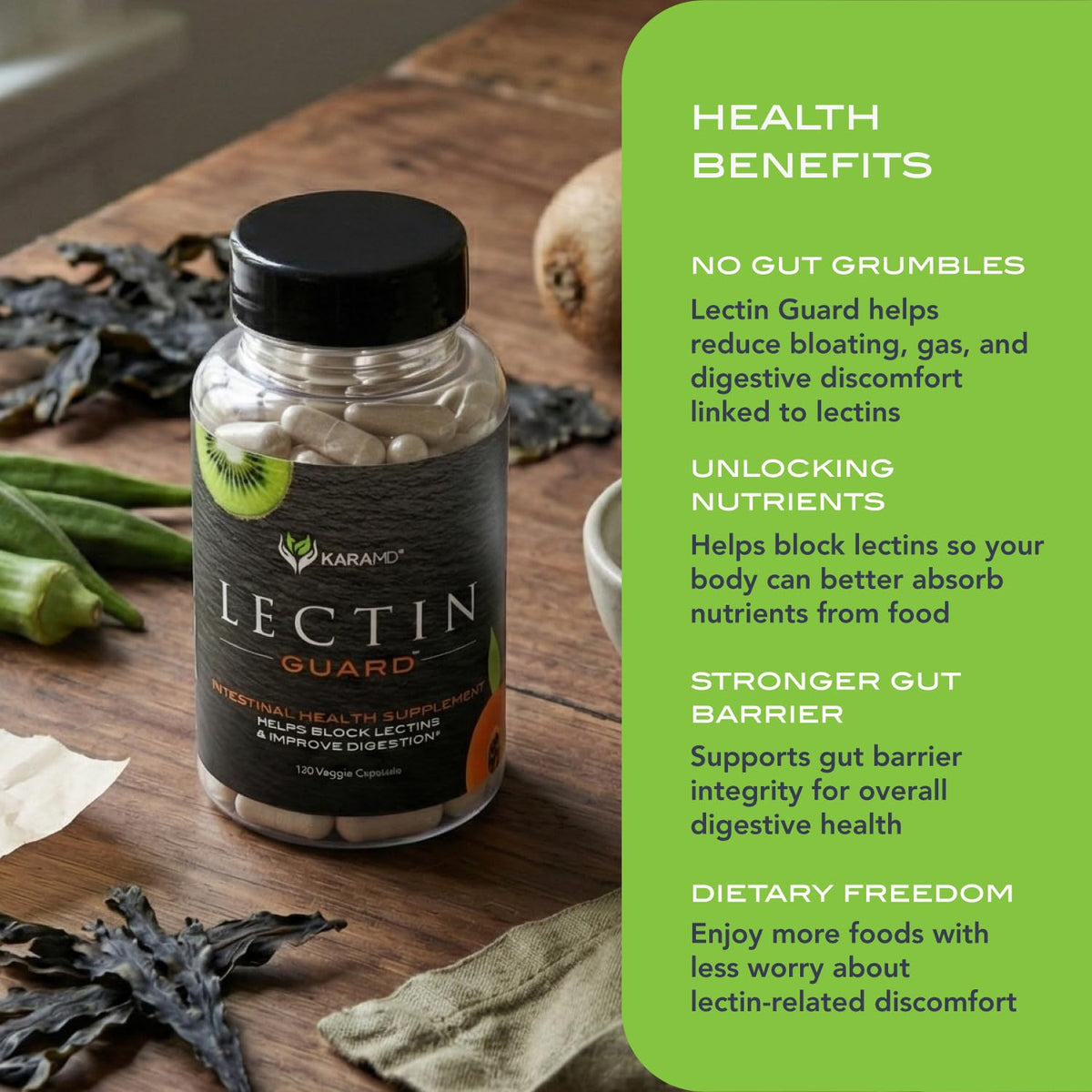 KaraMD Lectin Guard Colon Cleansing Supplement - 120 Capsules - image 4