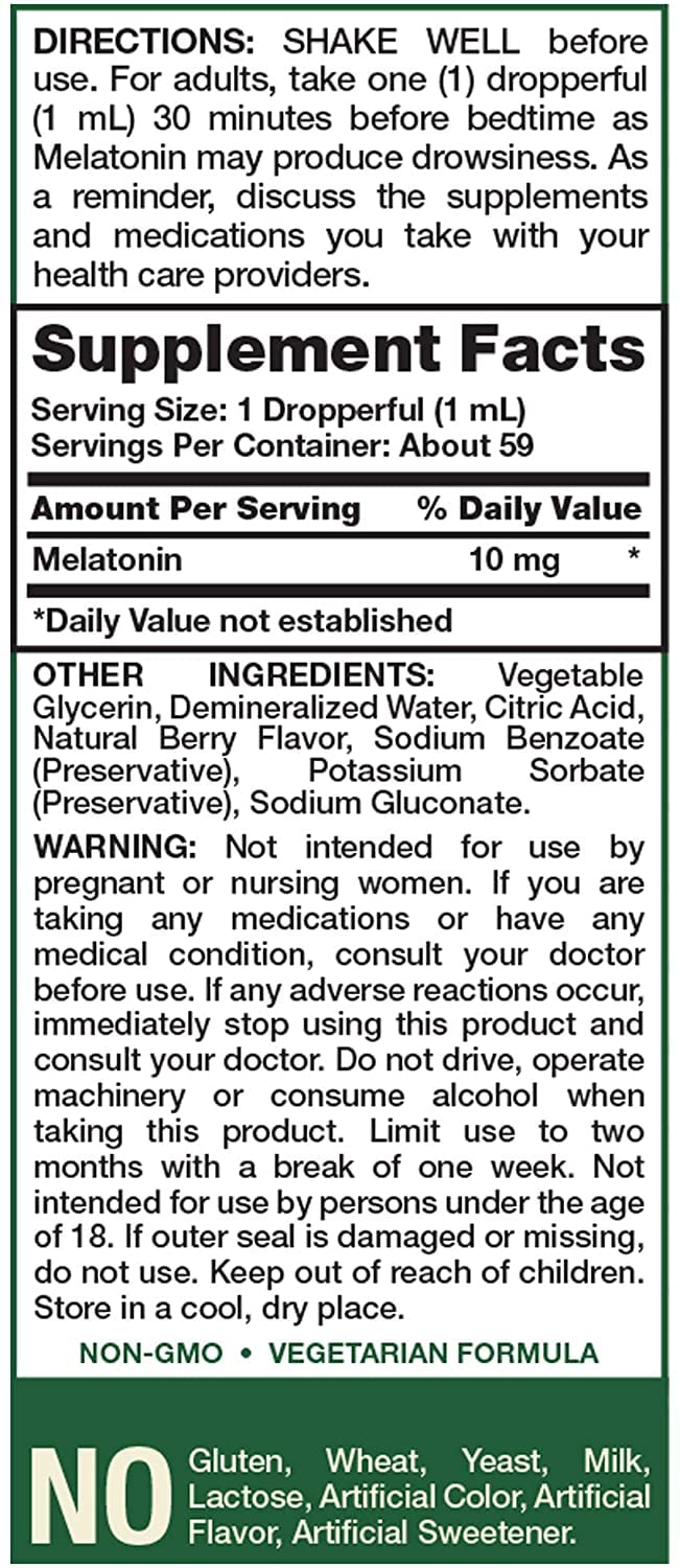 Nature's Truth Maximum Strength Liquid Melatonin 10 mg - 2 fl oz - image 3