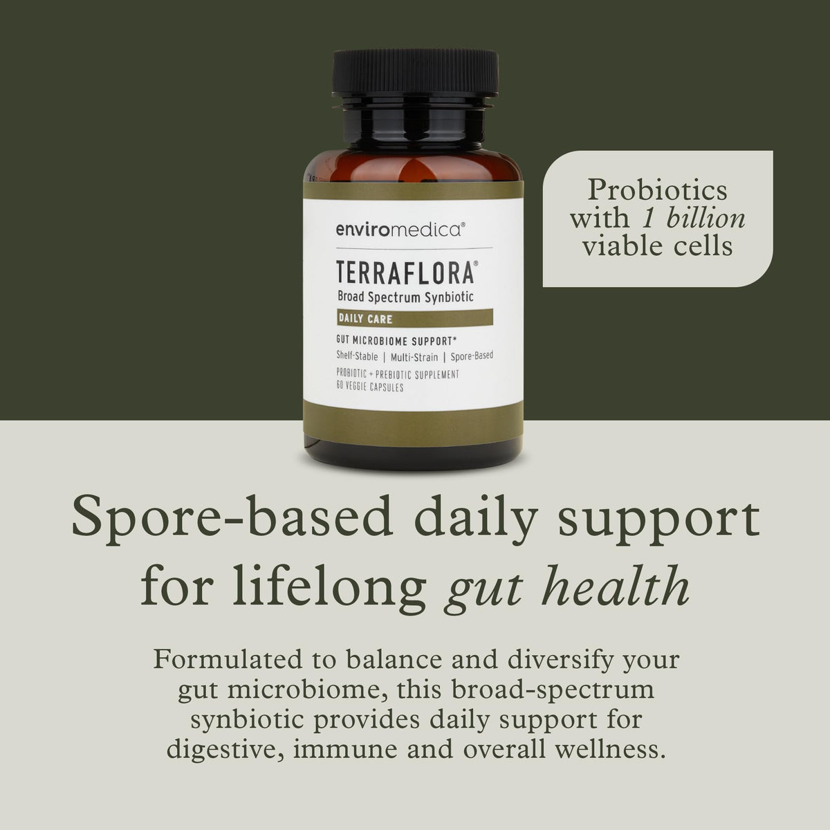 Enviromedica Terraflora Daily Care Synbiotic Spore Probiotic - 60 Capsules - image 2