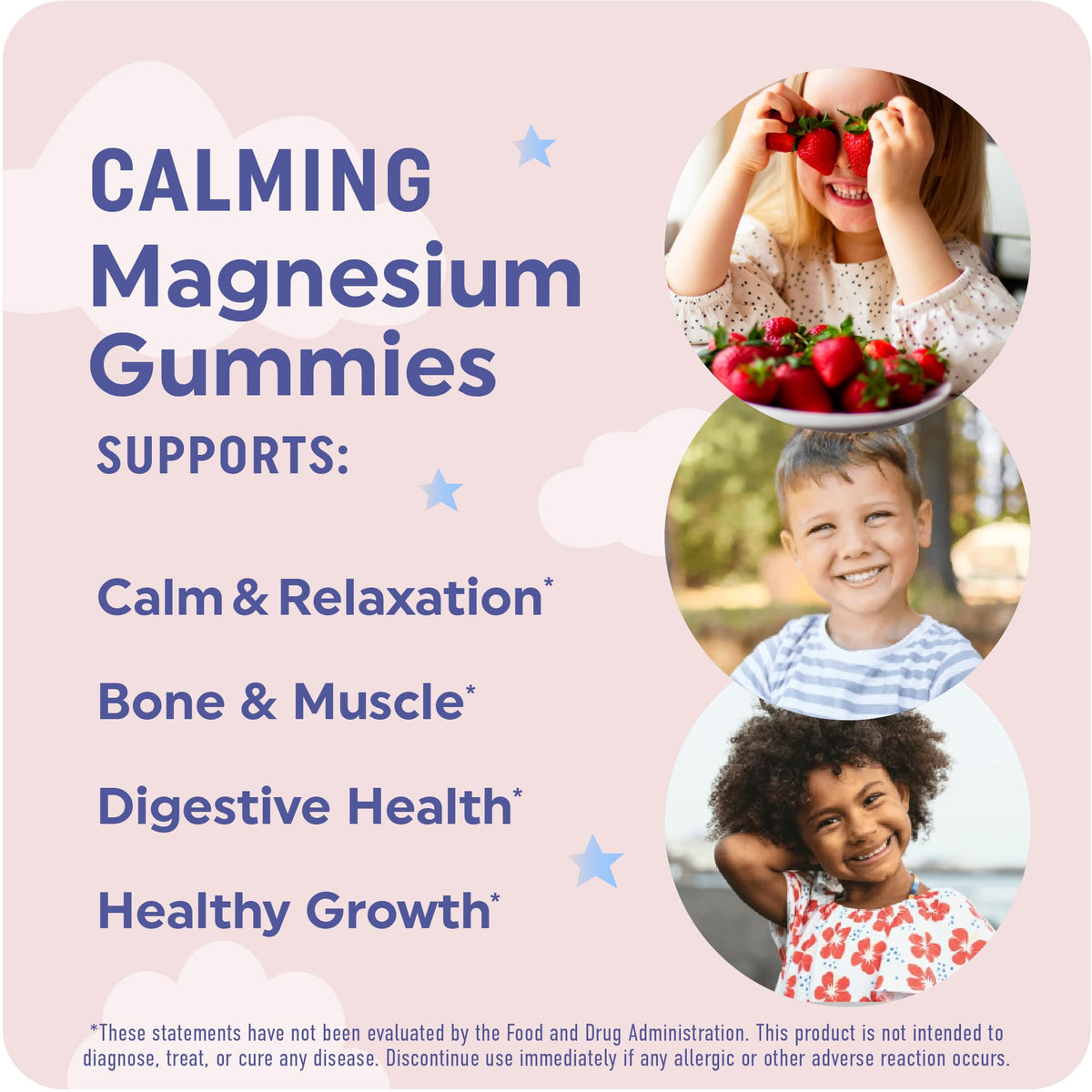 MAV NUTRITION Magnesium Calming Gummies for Children, Strawberry - 60 Count - image 2