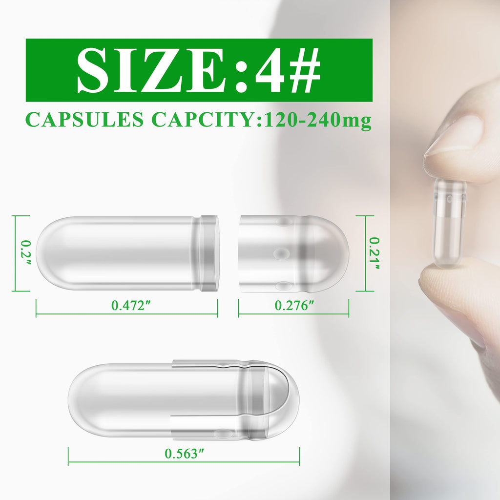 WANANFU Size 4 Vegan Joint Empty Capsules