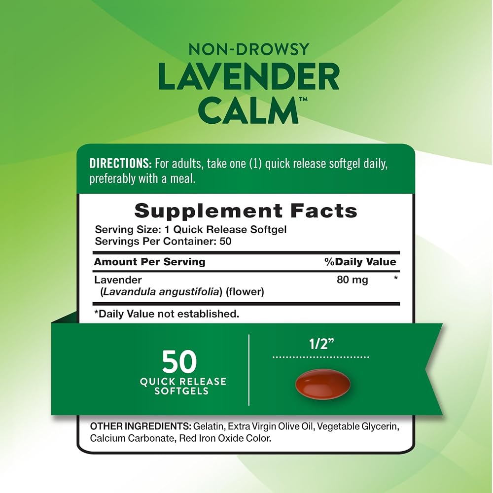 Nature's Truth Lavender Calm Softgels - 50 Count - image 2