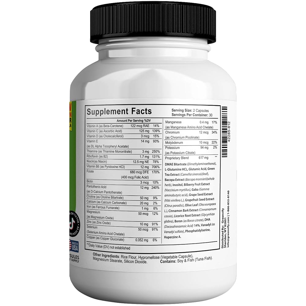 GREENVIFY Total Brain Boost Nootropic for Focus - 60 Capsules - image 2