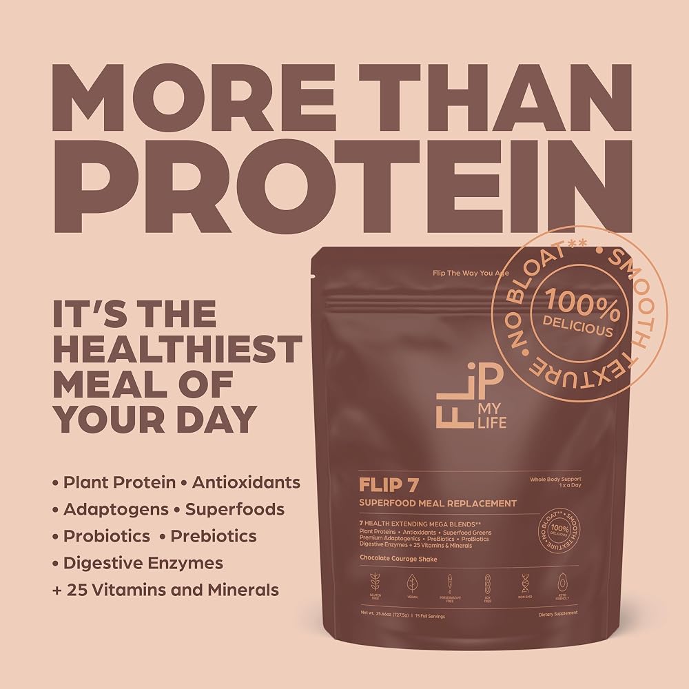 Flip My Life, Flip 7 Natural SuperFood, Plant-Based Protein, Complete