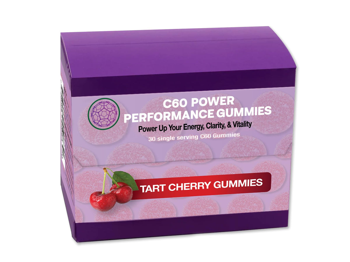 C60 Power Gummies, 1 Box of Tart Cherry - 99.99% Pure, Sublimated