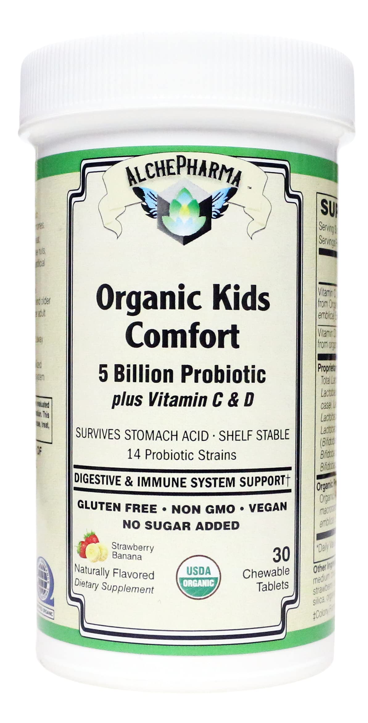 AlchePharma Organic Kids Comfort Probiotic Chewables - 30 Chews