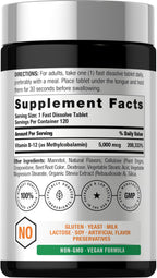 Horbäach B12 Vitamin 5000 mcg Fast Dissolve Tablets - 120 Count - image 2