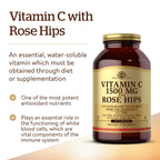 Solgar Vitamin C 1500 mg with Rose Hips - 180 Tablets - image 3