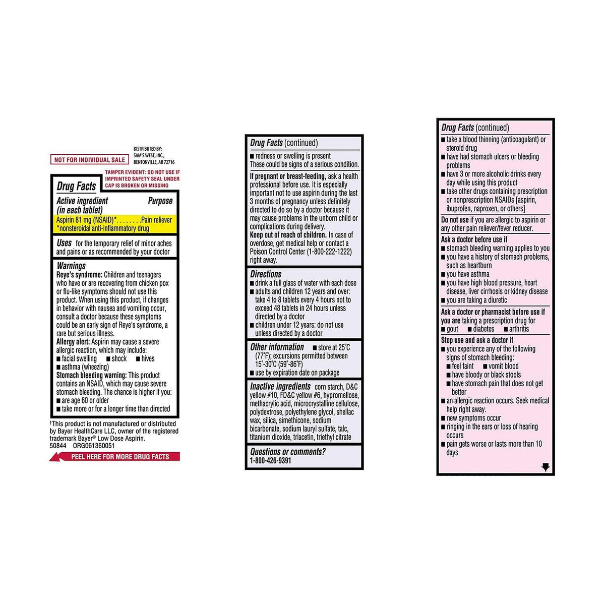 Outccogo Members Mark 81 mg Low Strength Aspirin - 730 Tablets - image 2