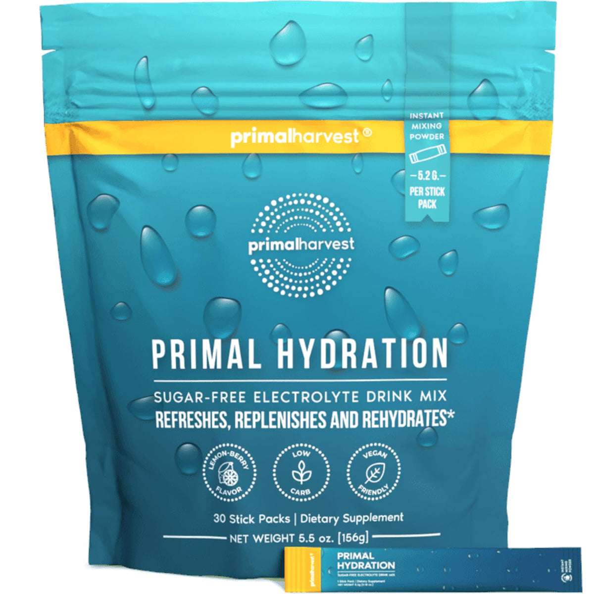 Primal Harvest Hydration Electrolytes Powder Lemon Berry - 30 Servings