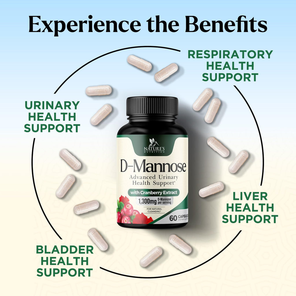 Nature's Nutrition D-Mannose 1000mg Per Serving - Cranberry