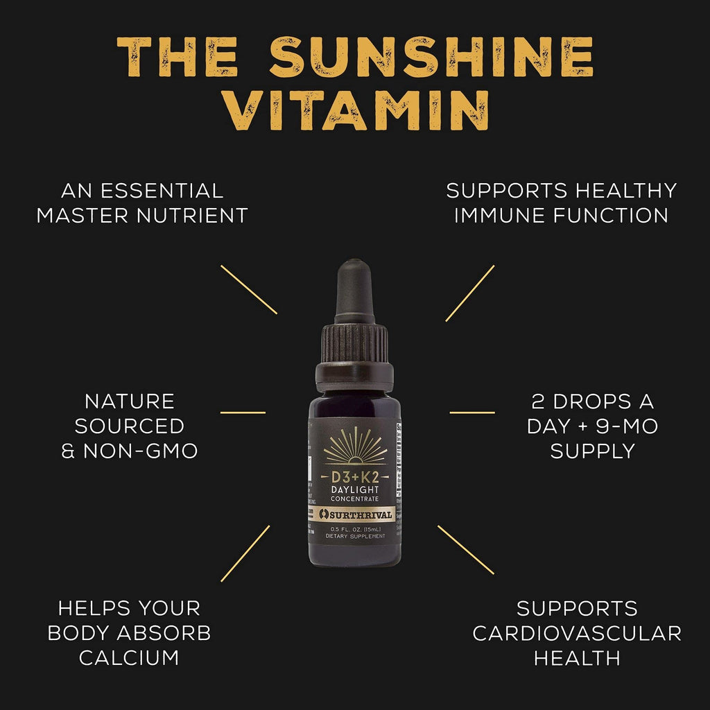 Surthrival Vitamin D3+K2 Daylight Concentrate - 0.5 oz - image 2