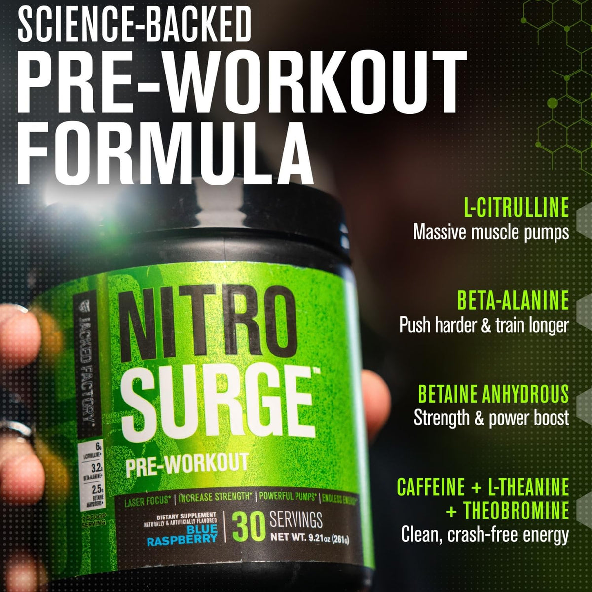 Jacked Factory NITROSURGE Pre-Workout Powder - 60 Servings - image 3