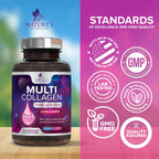 Nature's Nutrition Multi Collagen Complex Pills - Hydrolyzed Collagen