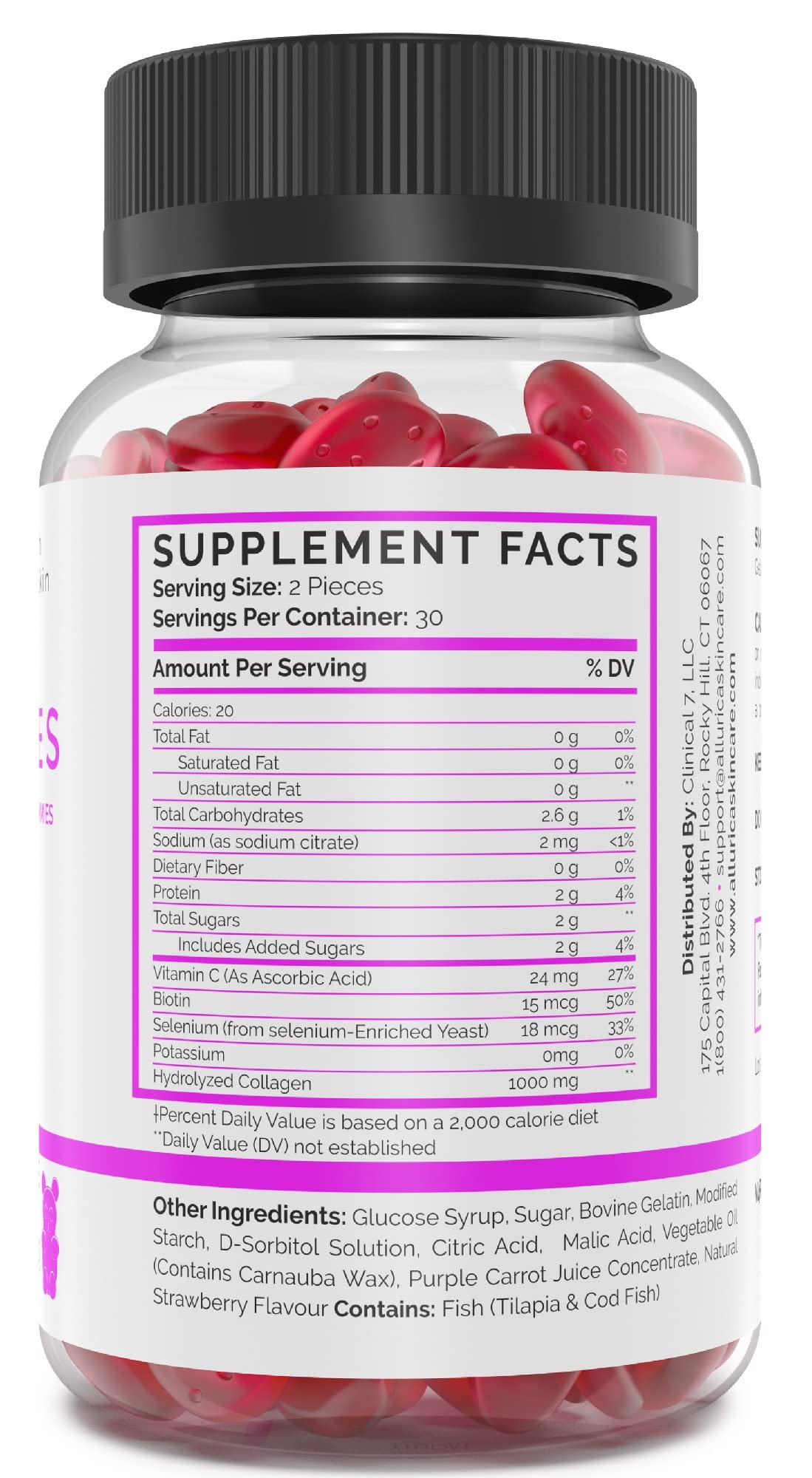 Allurica Collagen Gummies with Vitamin C - 60 Strawberry Gummy - image 5