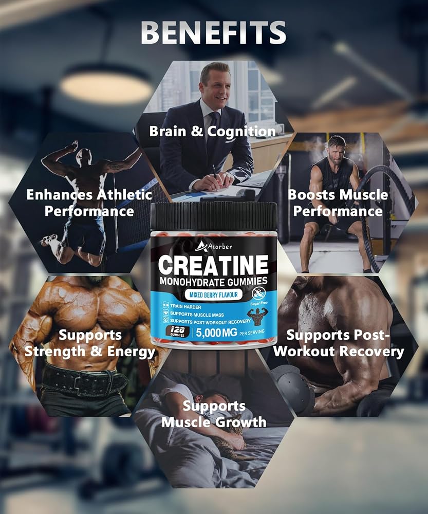 Aiorber Creatine Monohydrate Gummies - 120 Count - image 2