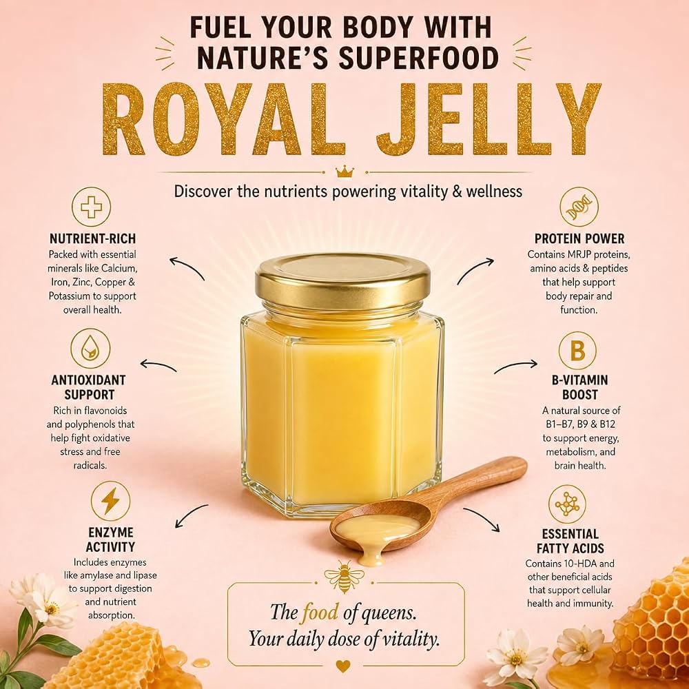 Naturifyze 100% Raw Royal Jelly Pure Nutrition Supplement - 2 fl oz - image 2