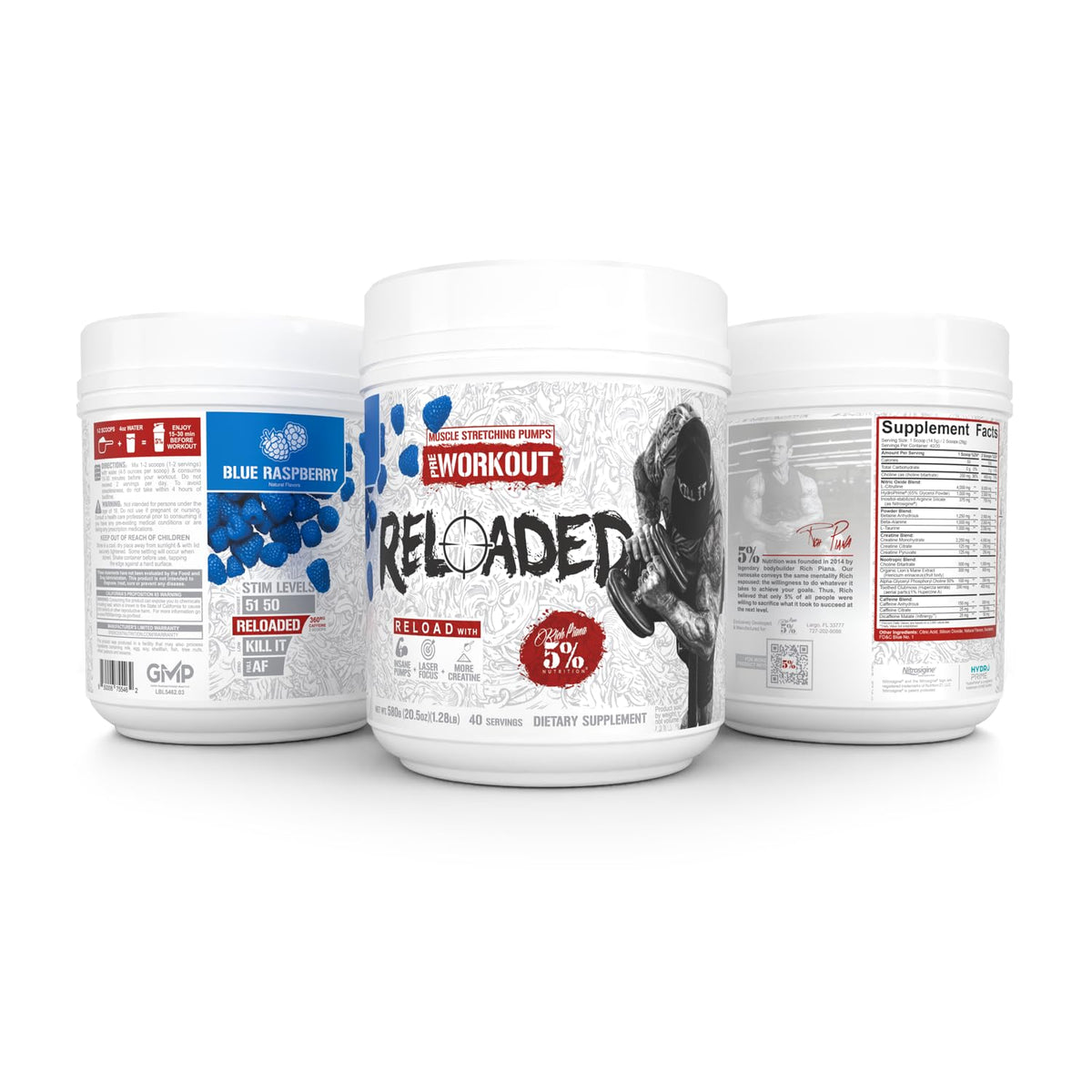 5% Nutrition Reloaded High Stim Pre-Workout Powder - 18 oz - image 8