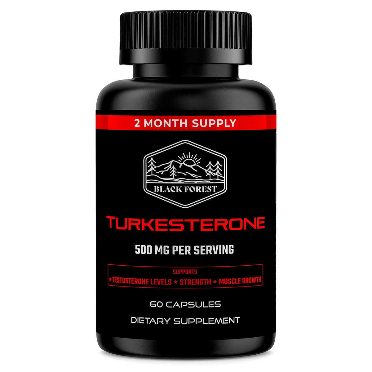 Black Forest Turkesterone 500mg Capsules for Muscle Growth - 60 Count