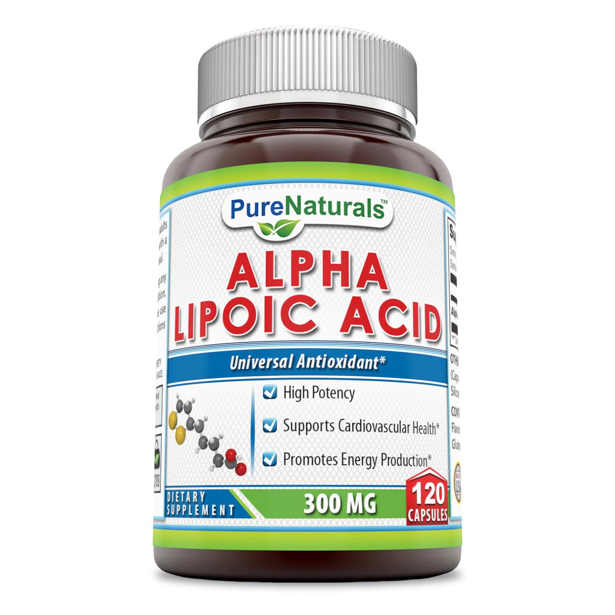 Pure Naturals Alpha Lipoic Acid 300 mg - 120 Capsules