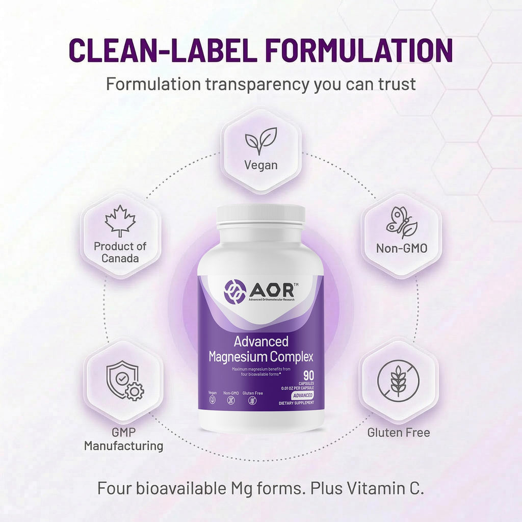 AOR Magnesium Glycinate 4 Forms - 90 Vegan Capsules - image 5