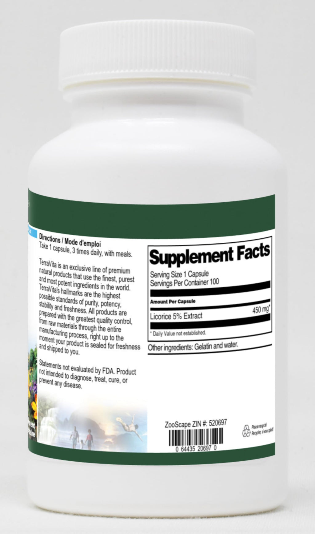 Terravita Licorice 5% - 450 mg (100 Capsules, ZIN: 520697)