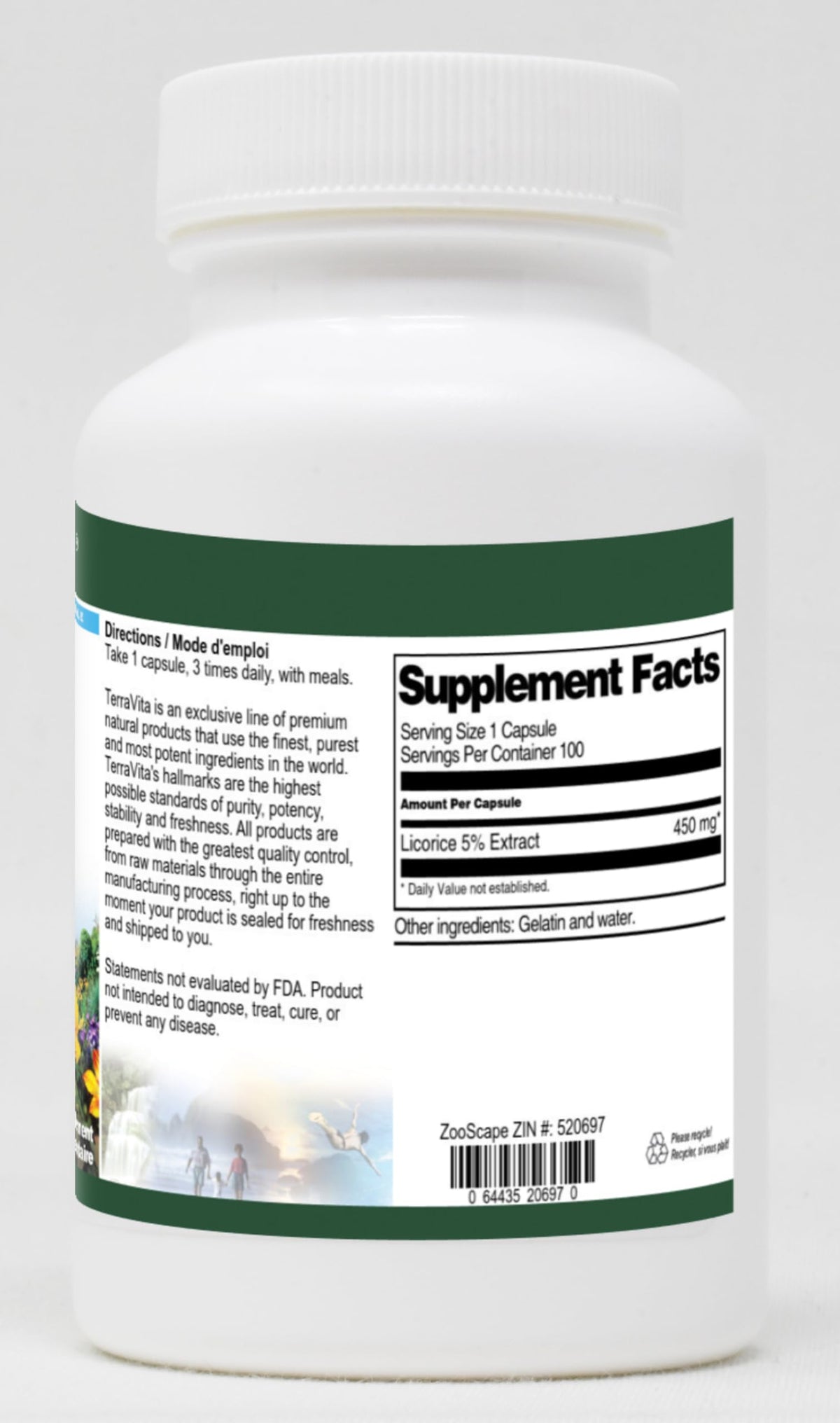 Terravita Licorice 5% - 450 mg (100 Capsules, ZIN: 520697)