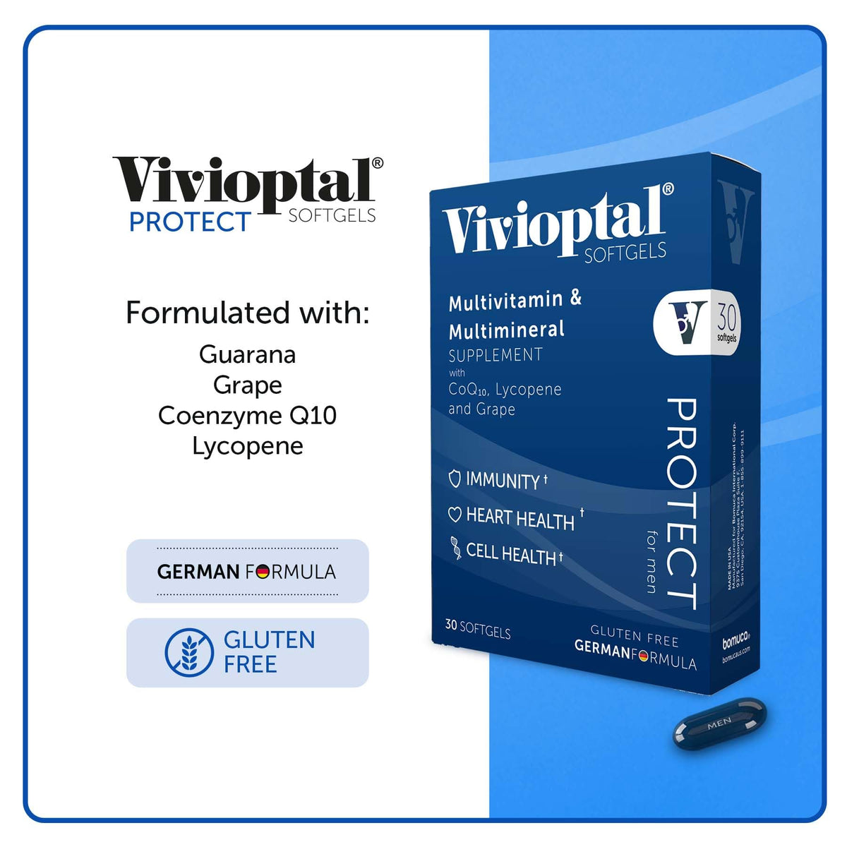 Vivioptal for Men Multivitamin with CoQ10 & Lycopene - 30 Softgels - image 5