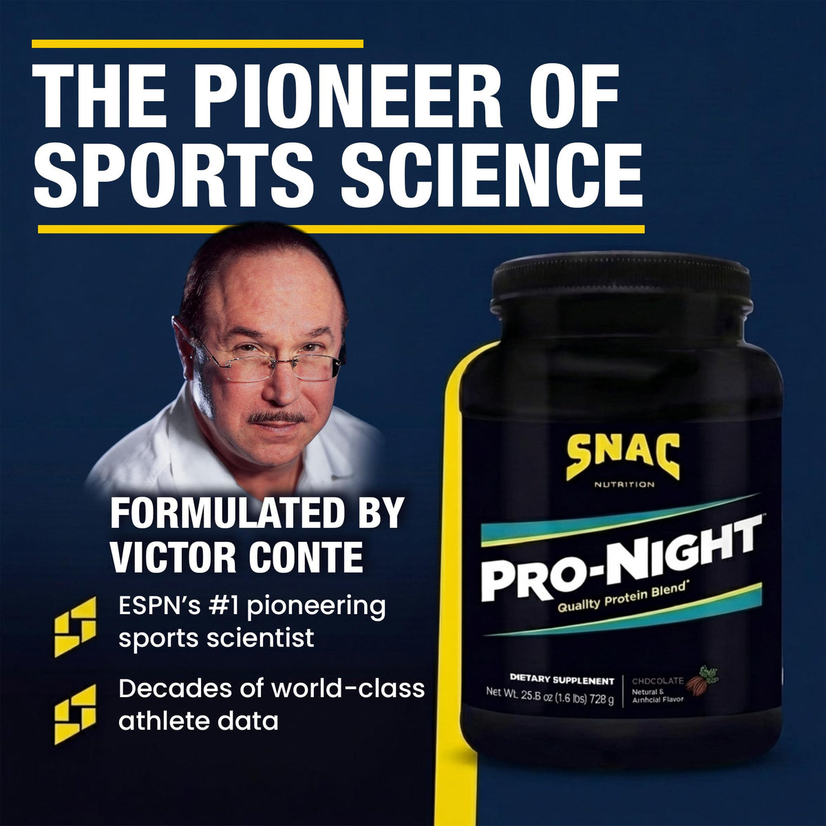 SNAC Pro-Night Quality Protein Blend, Chocolate, 1.6 Pounds