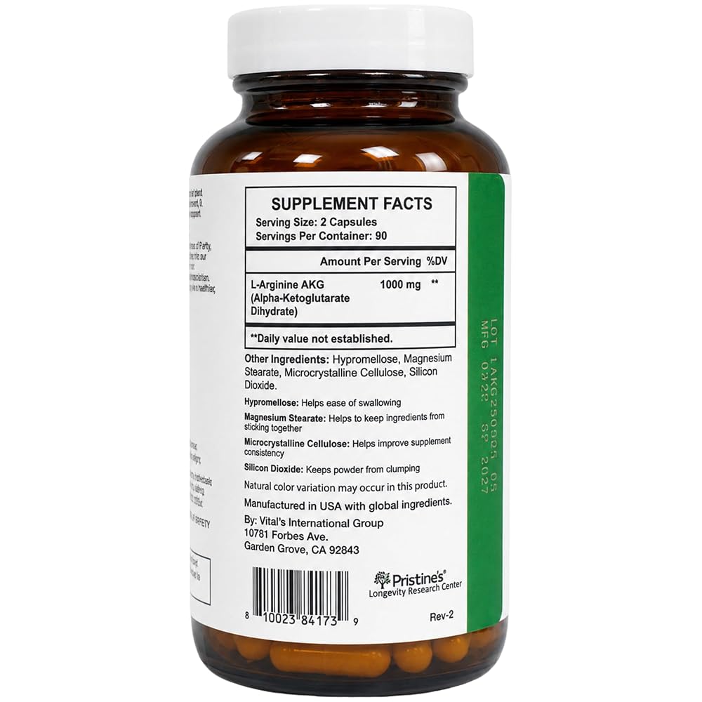 PRISTINE'S L-Arginine 1000mg Capsules for Blood Flow Support - 180 Capsules - image 8