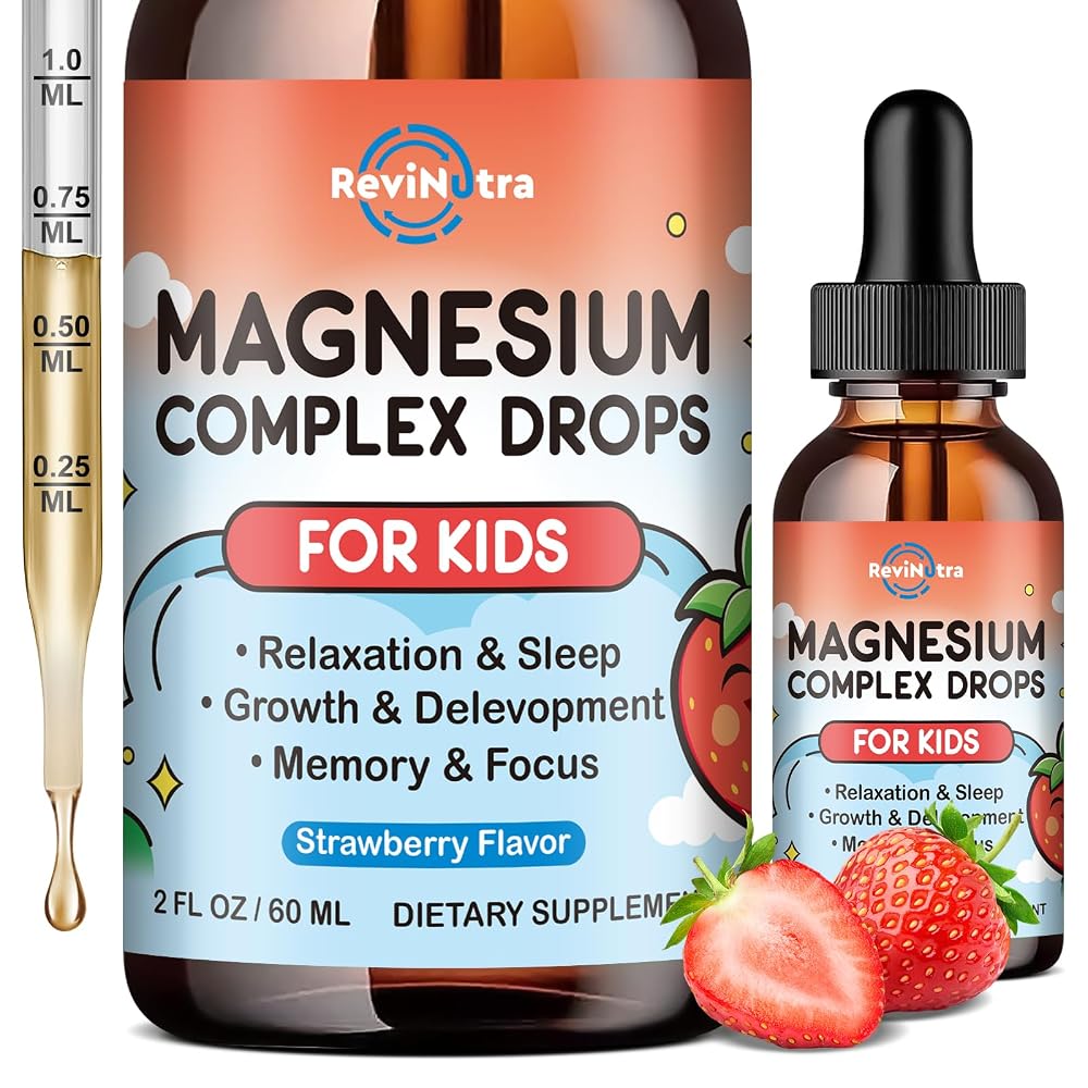 ReviNutra Kids Magnesium Glycinate Liquid Drops, Magnesium for Kids