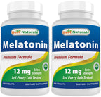 Best Naturals Melatonin 12 mg Sleep Aid - 730 Tablets
