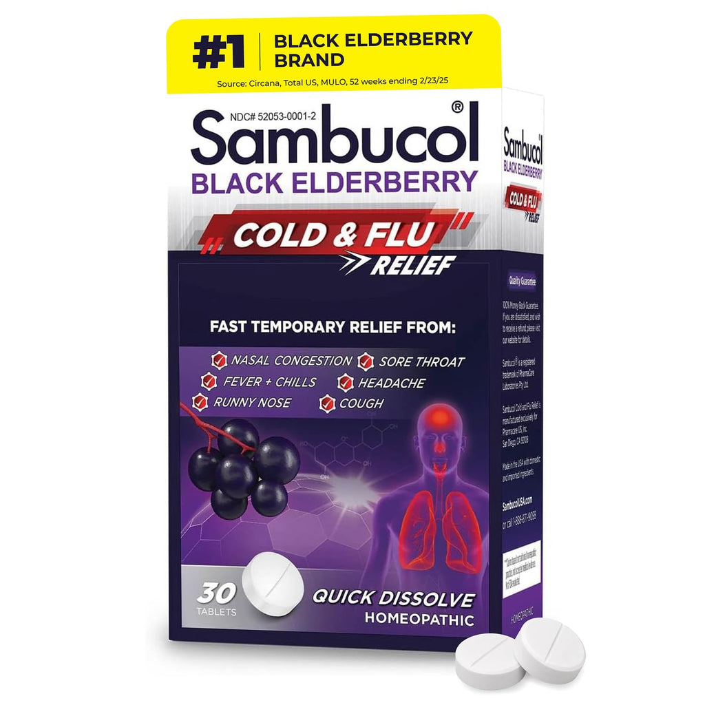 Sambucol Cold and Flu Relief Quick-Dissolving Tablets - 30 Count