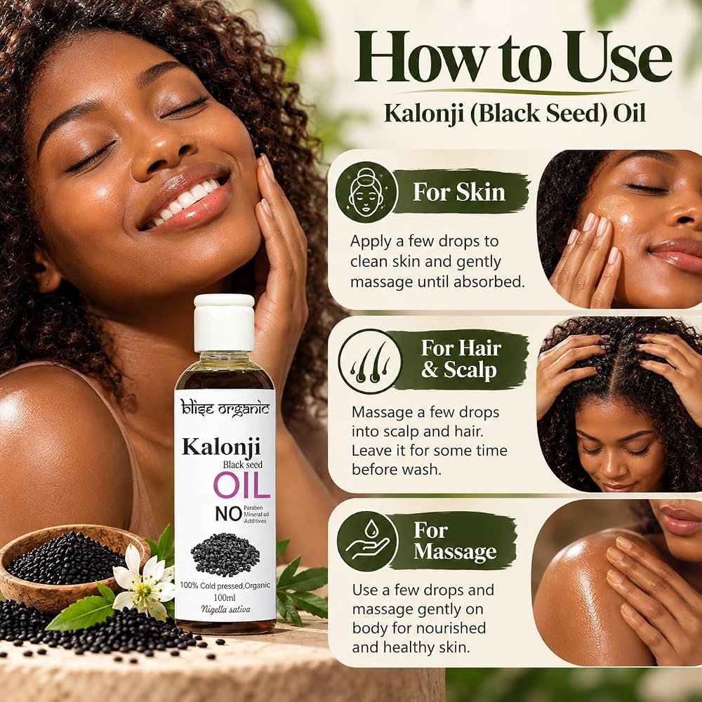 Blise Organic Kalonji Black Seed Oil - 100ml - image 4